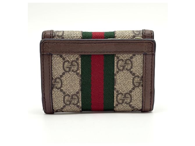 Gucci Portacarte GG Supreme Marrone - vista 3