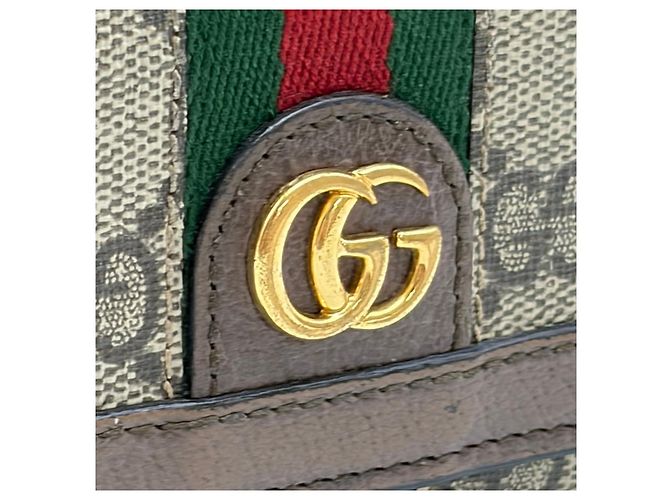 Gucci Portacarte GG Supreme Marrone - vista 6