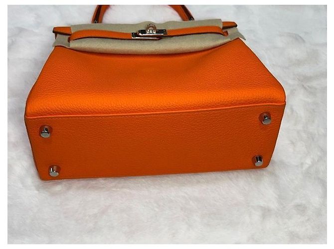 Hermès Borsa Kelly in Epsom Arancione con stampa argento (Nuovo) - vista 9