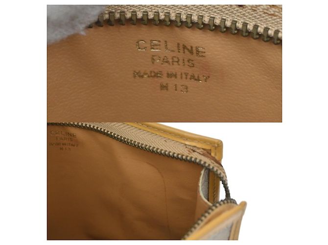 Céline Pochette Celine Macadam in tela e pelle Beige - vista 6