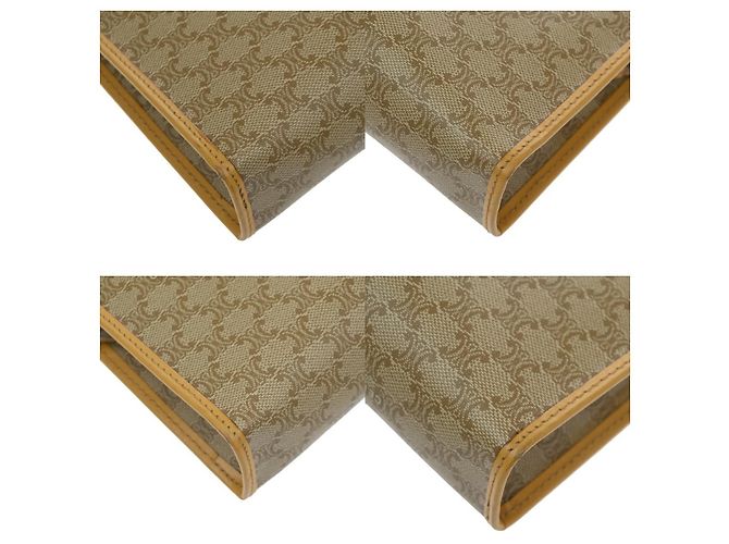 Céline Pochette Celine Macadam in tela e pelle Beige - vista 7