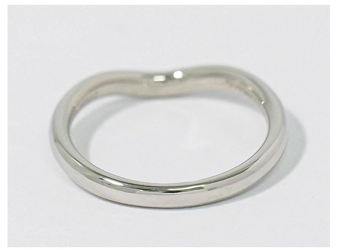 Fede curva Tiffany & Co. Elsa Peretti in platino con diamanti - vista 2
