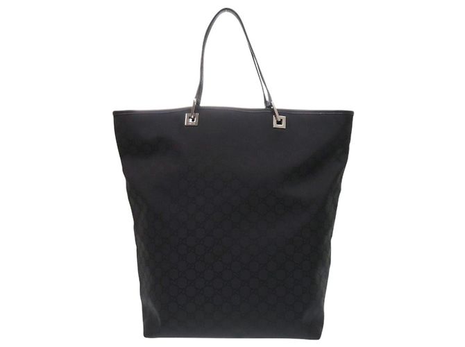 Gucci GG Pattern Nylon Leder Schwarze Tote Bag - Ansicht 3