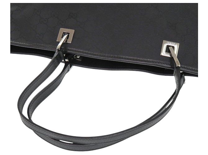 Gucci GG Pattern Nylon Leder Schwarze Tote Bag - Ansicht 6