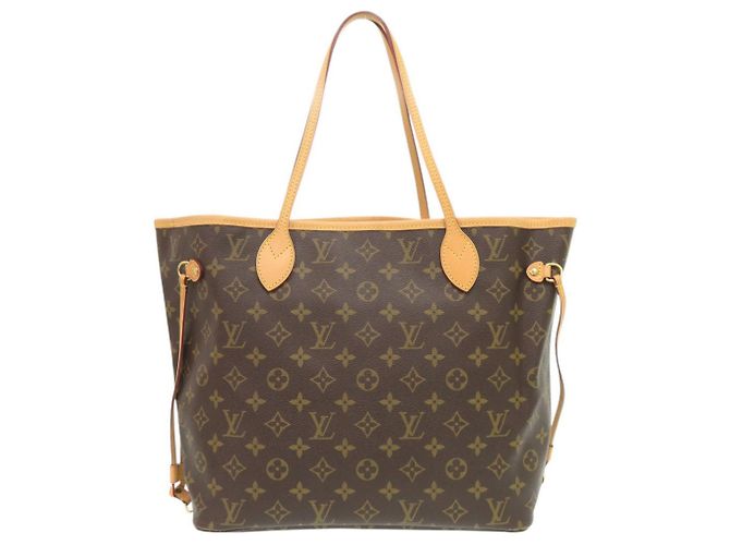 Borsa Louis Vuitton Neverfull MM con Pouch Marrone - vista 2
