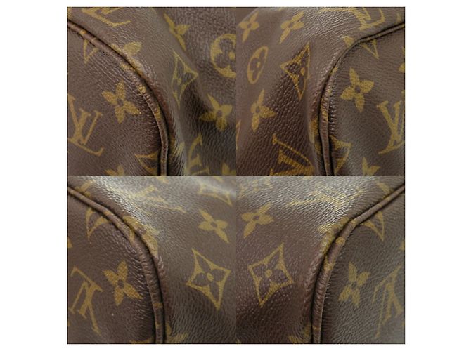 Borsa Louis Vuitton Neverfull MM con Pouch Marrone - vista 4