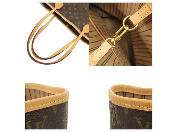 Borsa Louis Vuitton Neverfull MM con Pouch Marrone - vista 7
