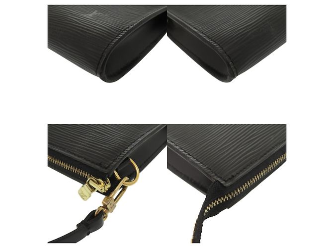 Borsa Louis Vuitton Pochette Accessoires Epi Nero - vista 3