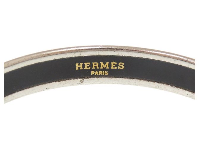 Hermès Hermes Email PM Dolphin Metal Armreif Silber Blau - Ansicht 5