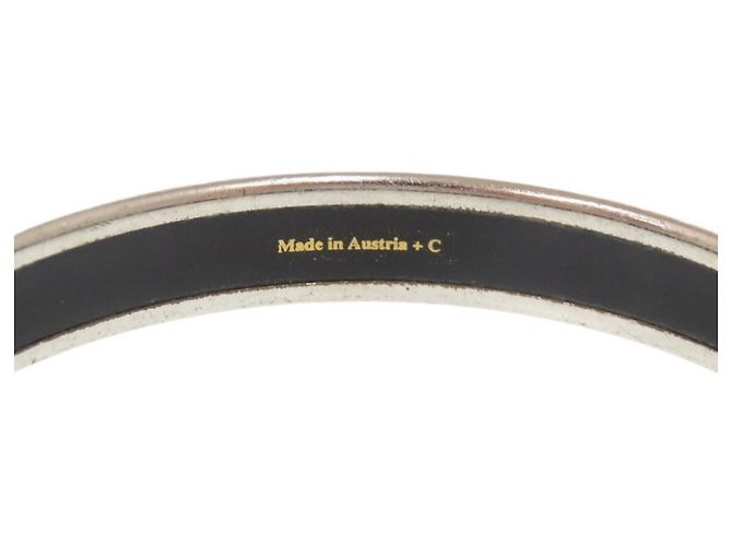 Hermès Hermes Email PM Dolphin Metal Armreif Silber Blau - Ansicht 6