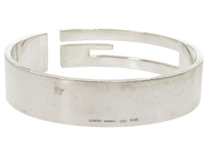 Bracciale rigido Gucci Cutout G Logo in argento - vista 4