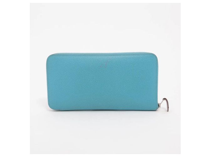 Hermès Hermes Azap Long Wallet aus hellblauem Leder - Ansicht 2