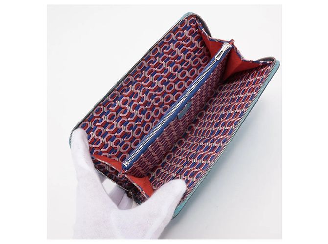 Hermès Hermes Azap Long Wallet aus hellblauem Leder - Ansicht 3