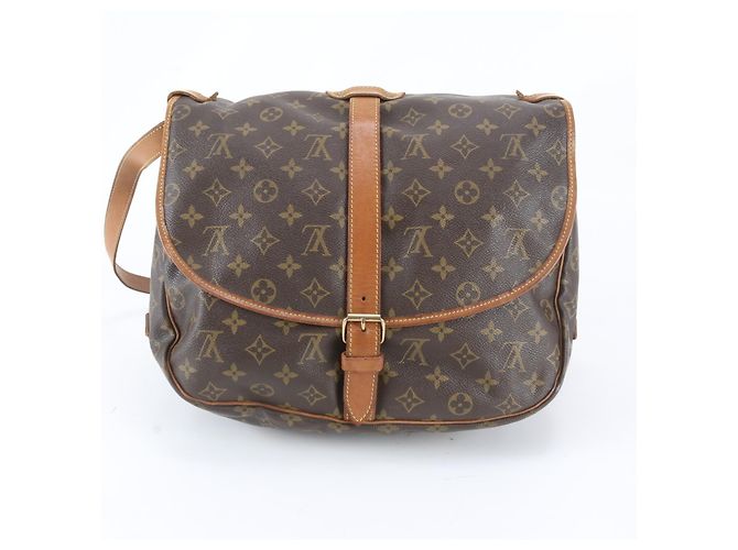 Louis Vuitton Monogram Saumur 35 Leder Schultertasche Braun - Ansicht 2