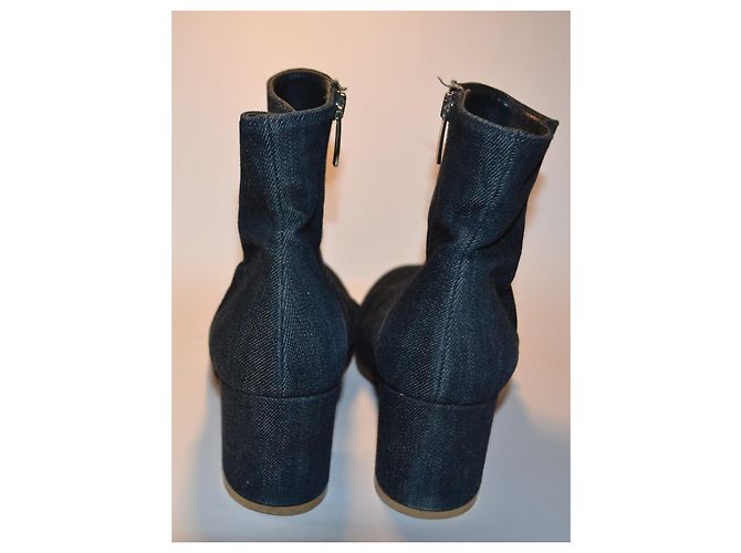 Gianvito Rossi Botines de denim azul con tacón - vista 4