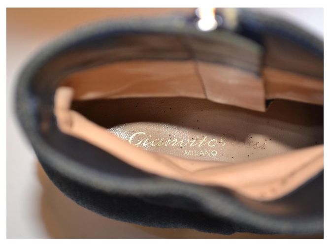 Gianvito Rossi Botines de denim azul con tacón - vista 8