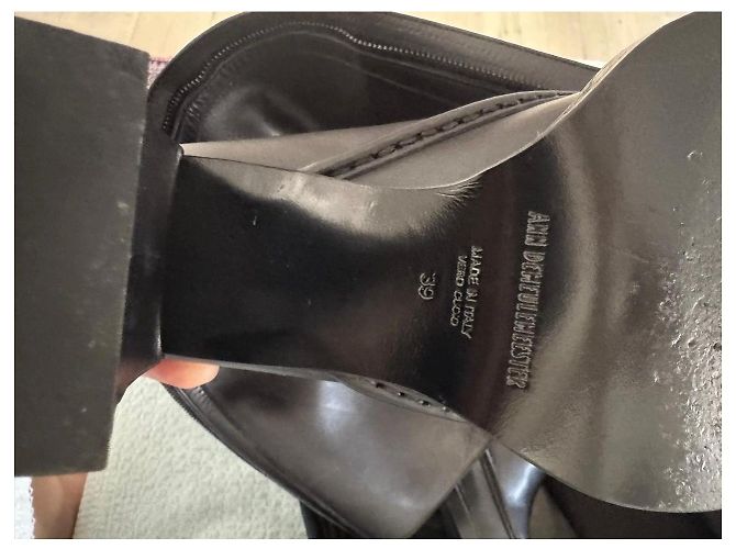 Ann Demeulemeester Schwarze Leder Plateaustiefel Overknee Größe 39 - Ansicht 4