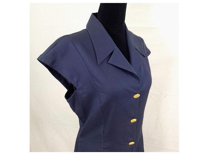 Gianni Versace Couture camicia navy blue 1990s Blu navy - vista 5