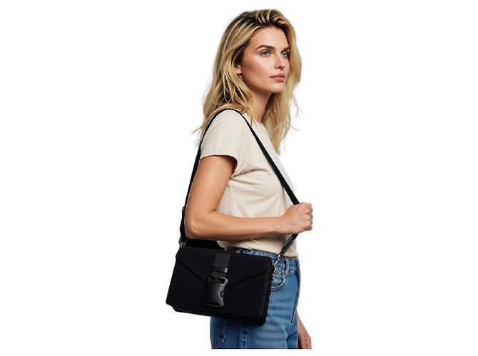 Bolso de hombro de tela negro Christopher Kane - vista 2