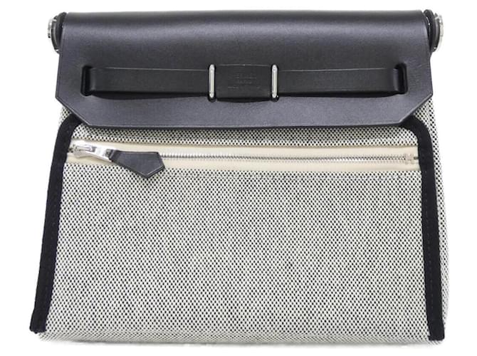 Hermès Borsa a tracolla Hermes Herbag Zip Nero Crudo - vista 2