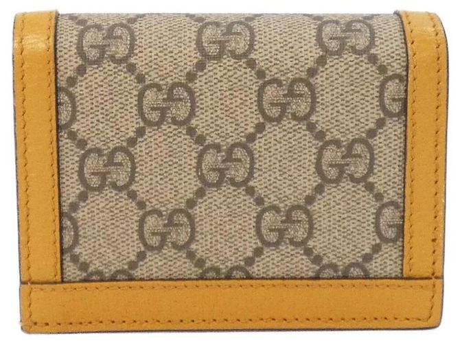 Portafoglio bi-fold beige e senape Gucci - vista 2