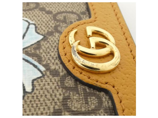Portafoglio bi-fold beige e senape Gucci - vista 6
