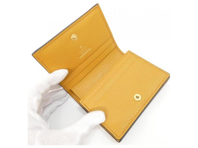 Portafoglio bi-fold beige e senape Gucci - vista 7