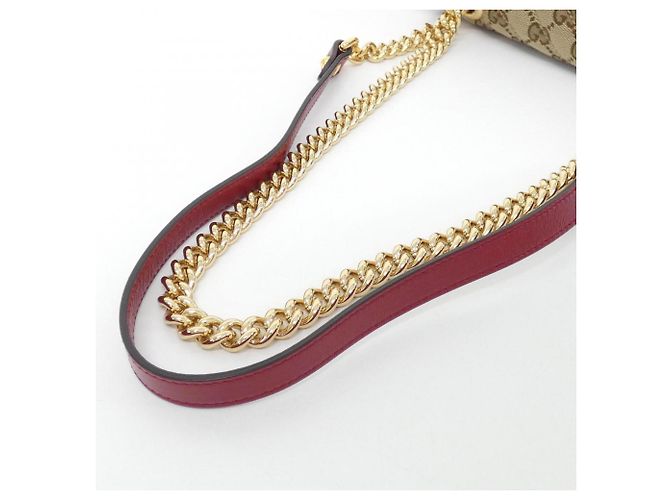 Borsa a tracolla Gucci GG Marmont 446744 HVKEG Rosso Beige - vista 5