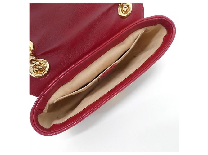 Borsa a tracolla Gucci GG Marmont 446744 HVKEG Rosso Beige - vista 6