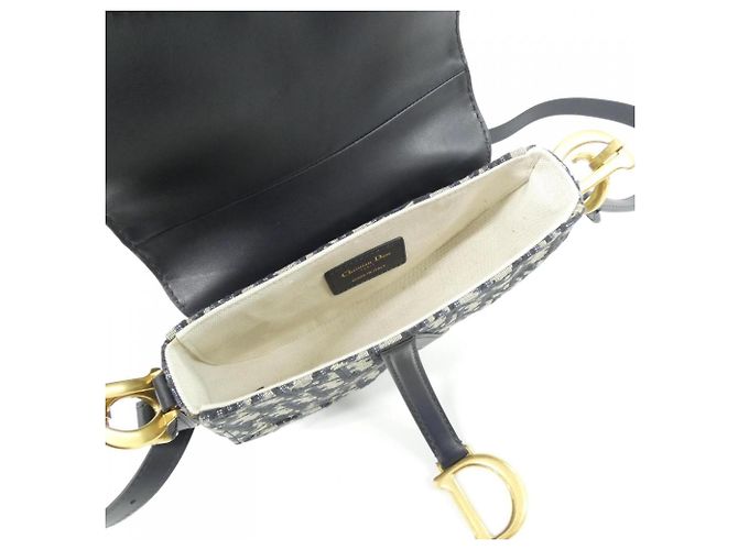 Christian Dior DIOR OBLIQUE Saddle Mini Shoulder Bag Blu - vista 7