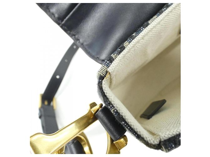 Christian Dior DIOR OBLIQUE Saddle Mini Shoulder Bag Blu - vista 8