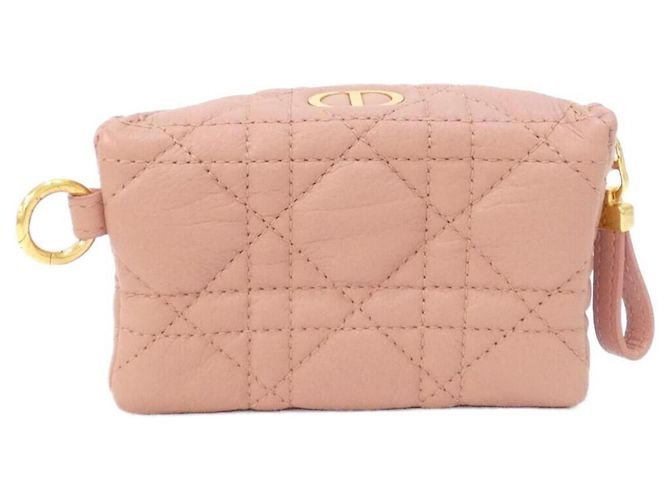 Pochette Christian Dior Caro in pelle di vitello rosa - vista 2