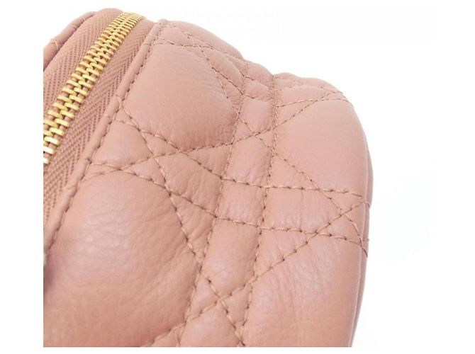 Pochette Christian Dior Caro in pelle di vitello rosa - vista 4
