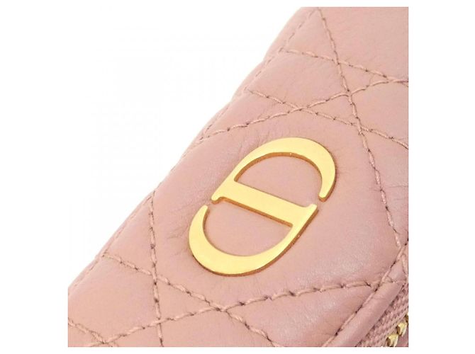 Pochette Christian Dior Caro in pelle di vitello rosa - vista 7
