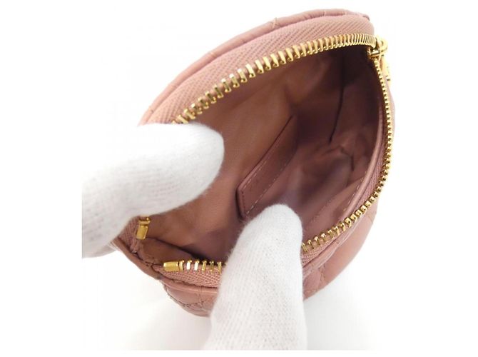 Pochette Christian Dior Caro in pelle di vitello rosa - vista 9