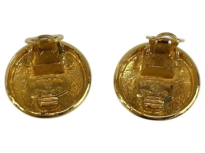 CHANEL Vintage Coco Mark Ohrringe vergoldet Golden - Ansicht 3