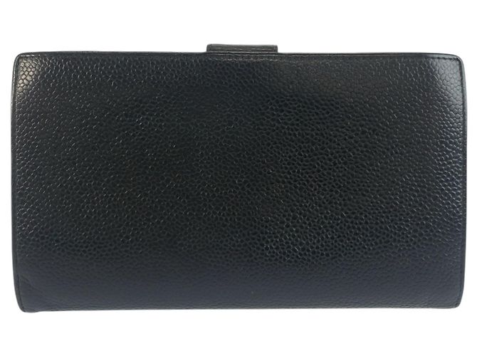 Cartera larga de cuero negro Chanel Coco Mark - vista 2