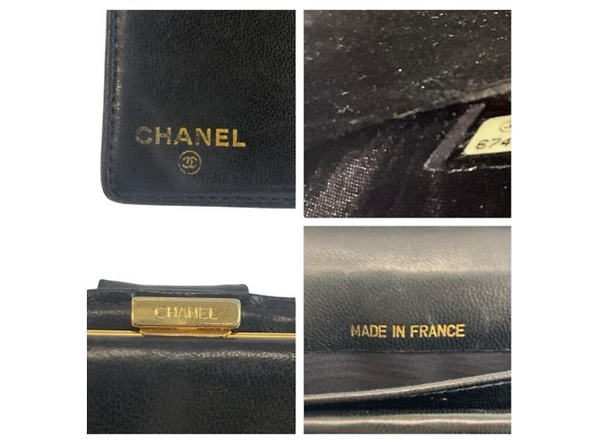 Cartera larga de cuero negro Chanel Coco Mark - vista 3