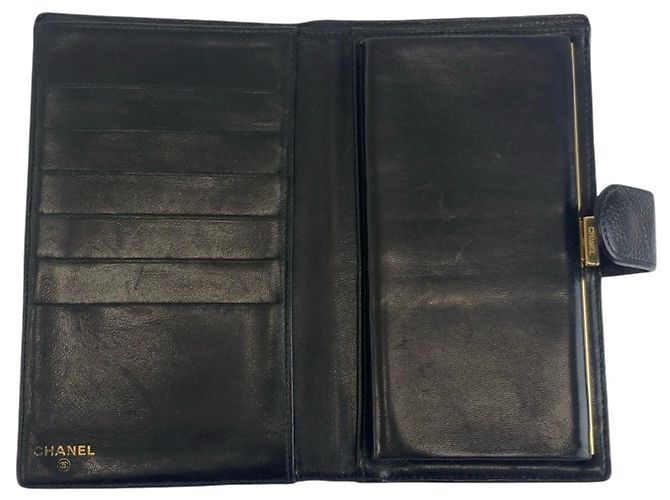 Cartera larga de cuero negro Chanel Coco Mark - vista 4