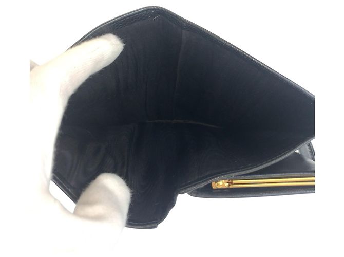 Cartera larga de cuero negro Chanel Coco Mark - vista 5
