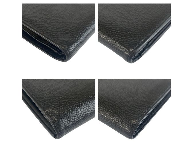 Cartera larga de cuero negro Chanel Coco Mark - vista 7
