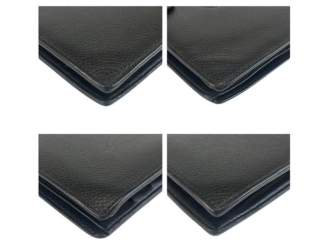 Cartera larga de cuero negro Chanel Coco Mark - vista 8