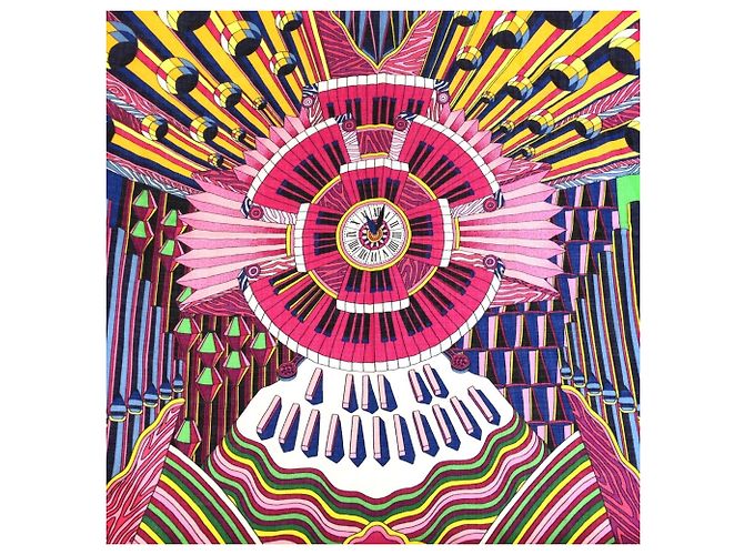 Silk In Hermès Hermes Carre 140 Geant Point D Orgue Pink Cashmere Silk Stole Rosa - vista 6