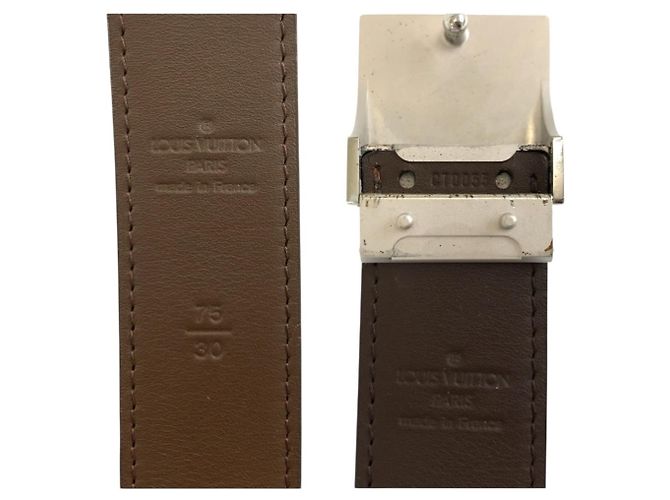 Cintura Louis Vuitton Damier Ceinture Carrée Marrone - vista 3
