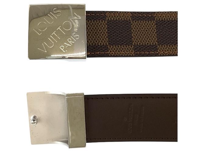 Cintura Louis Vuitton Damier Ceinture Carrée Marrone - vista 4