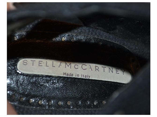 Stella Mc Cartney Sandali neri in tela con tacco Nero - vista 8