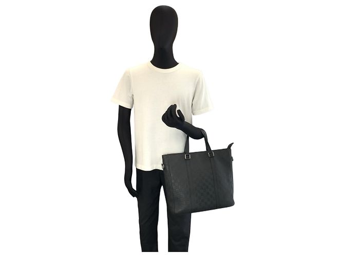 Borsa Tote Louis Vuitton Damier Infini Tadao PM Nero - vista 7