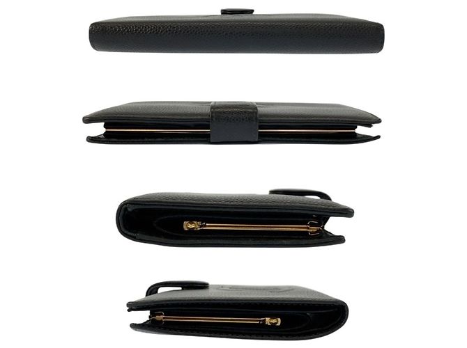 Cartera larga de cuero negro CHANEL Coco Mark - vista 10