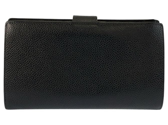 Cartera larga de cuero negro CHANEL Coco Mark - vista 2