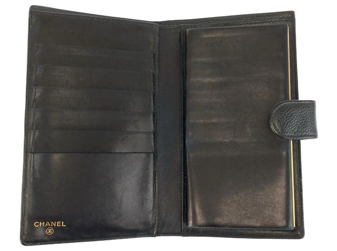 Cartera larga de cuero negro CHANEL Coco Mark - vista 4